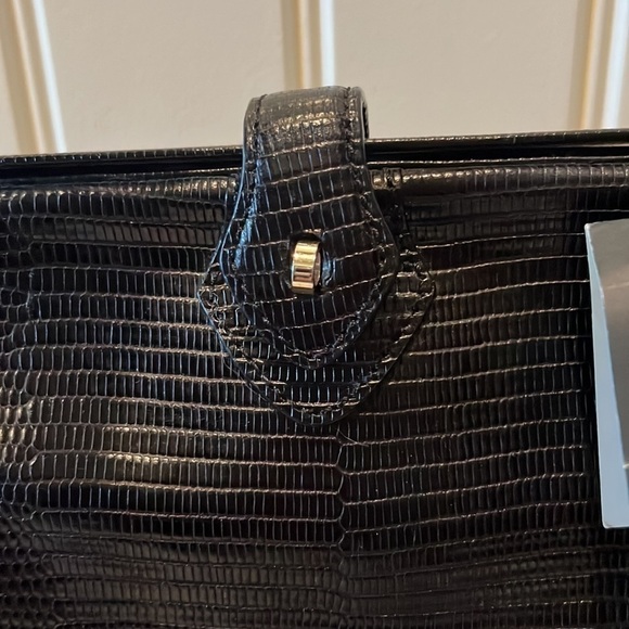 GORGEOUS classic semi vintage Brooks Brothers black textured leather handbag NWT - Picture 7 of 16